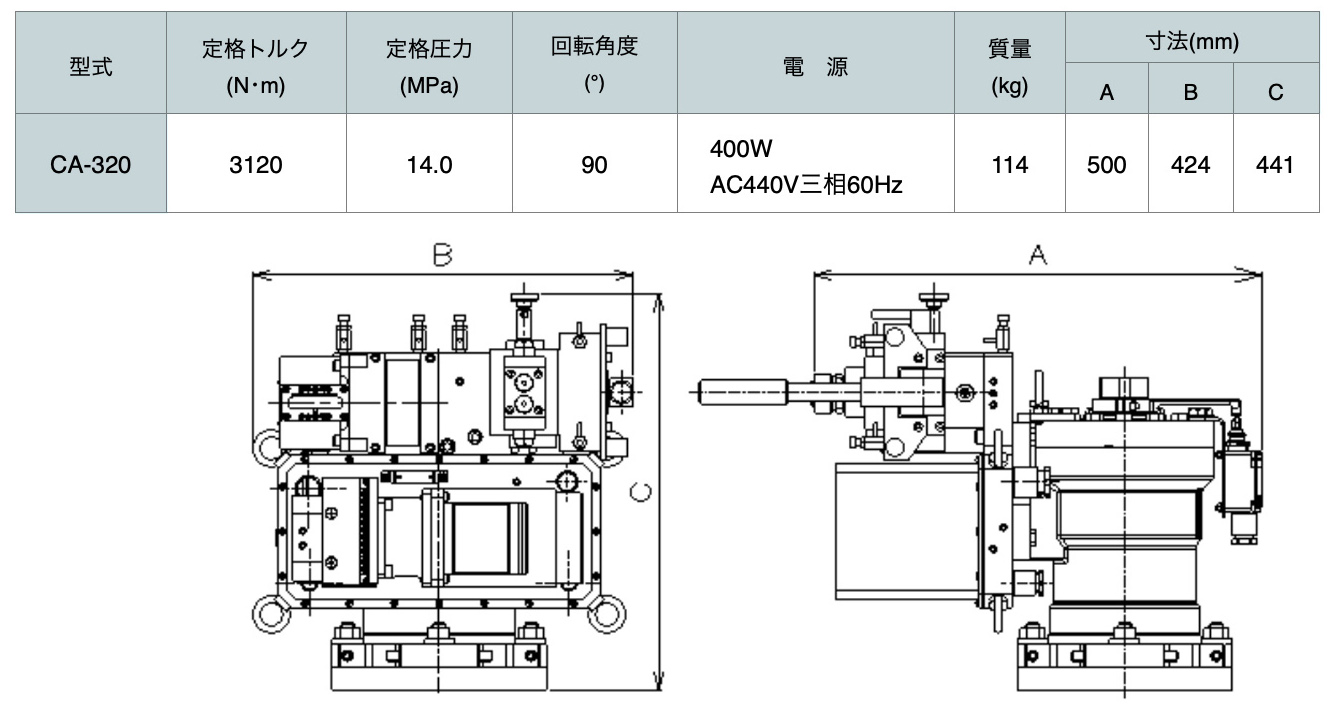 電動式油圧アクチュエータ(トルクアクチュエータ型)